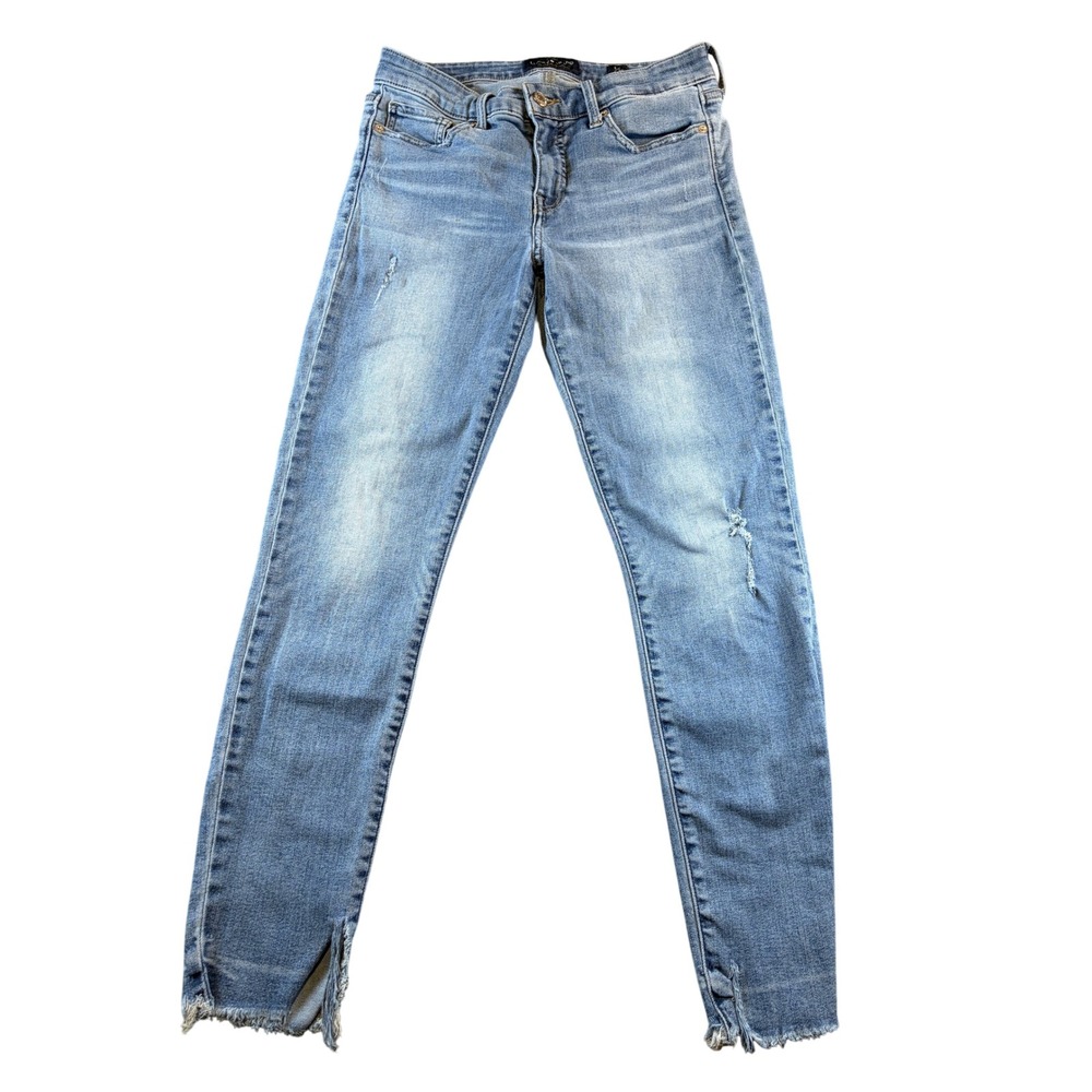 Lucky Brand Bridgette Skinny Jeans Light Wash Raw Step Hem Blue Denim Size 26/2